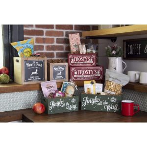 S/2 RECTANGULAR CRATES RED FROSTYS CAFE
