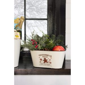 SMALL OVAL METAL GINGERBREAD BAKERY DESIGN