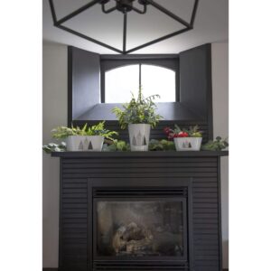 WHITE OVAL METAL TREE EMBOSS DESIGN