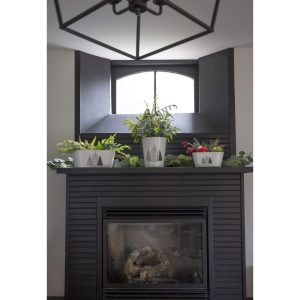 WHITE OVAL METAL TREE EMBOSS DESIGN