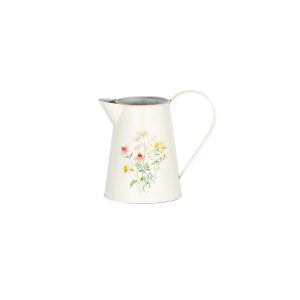 METAL PITCHER WITH FLORAL EMBOSS DESIGN