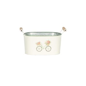 LARGE OVAL METAL WITH BICYCLE EMBOSS DESIGN