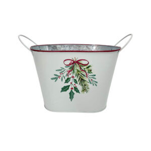 OVAL METAL WITH EMBOSS HOLLY  LARGE