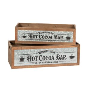 S/2 LONG RECTANGULAR CRATES  HOT COCOA BAR
