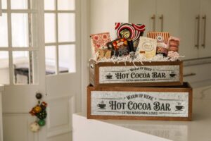 S/2 LONG RECTANGULAR CRATES  HOT COCOA BAR