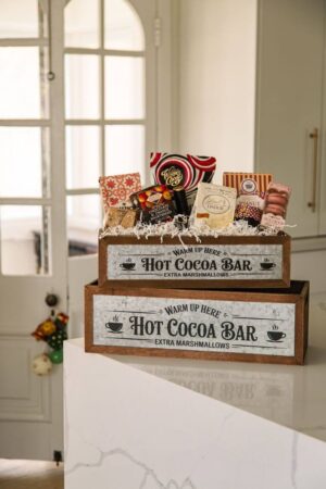 S/2 LONG RECTANGULAR CRATES  HOT COCOA BAR